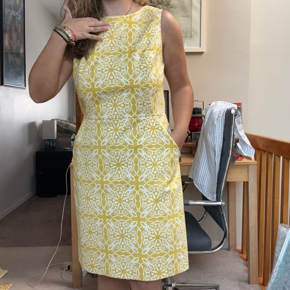 Yellow and White Patterned dress